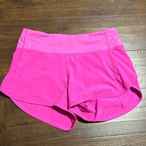 Lululemon speed up shorts in pow pink